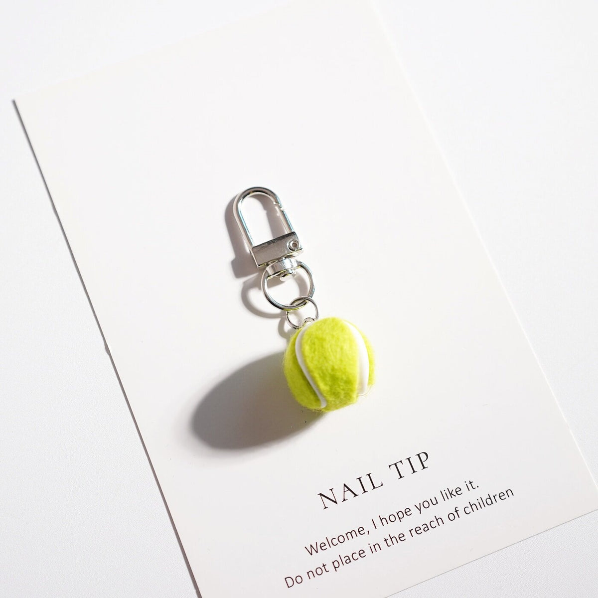 Mini Tennis Ball Plush Bag Charm Keychain - NO-3