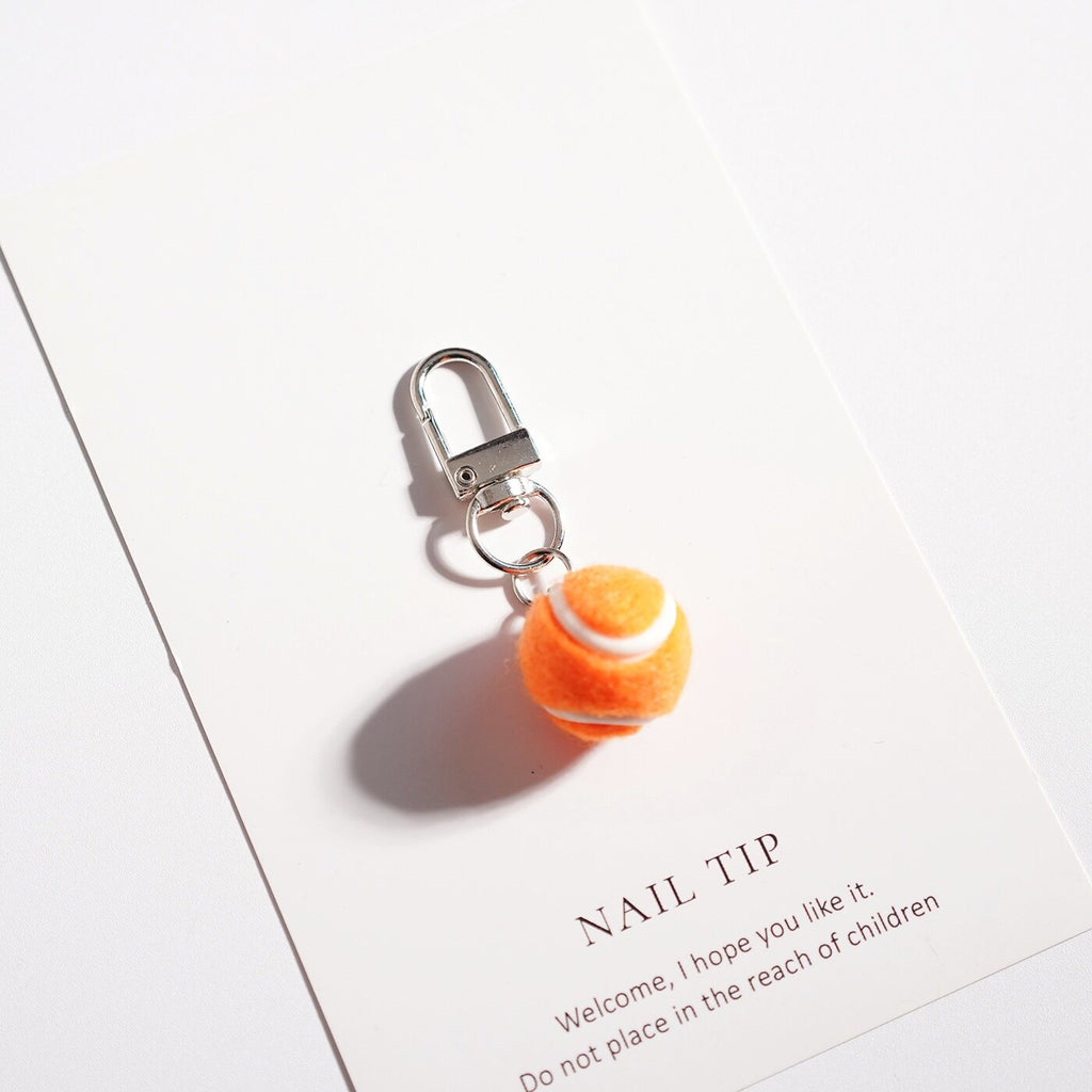 Mini Tennis Ball Plush Bag Charm Keychain - NO-4