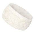 Extra Wide Plush Lined Cable Headband - White