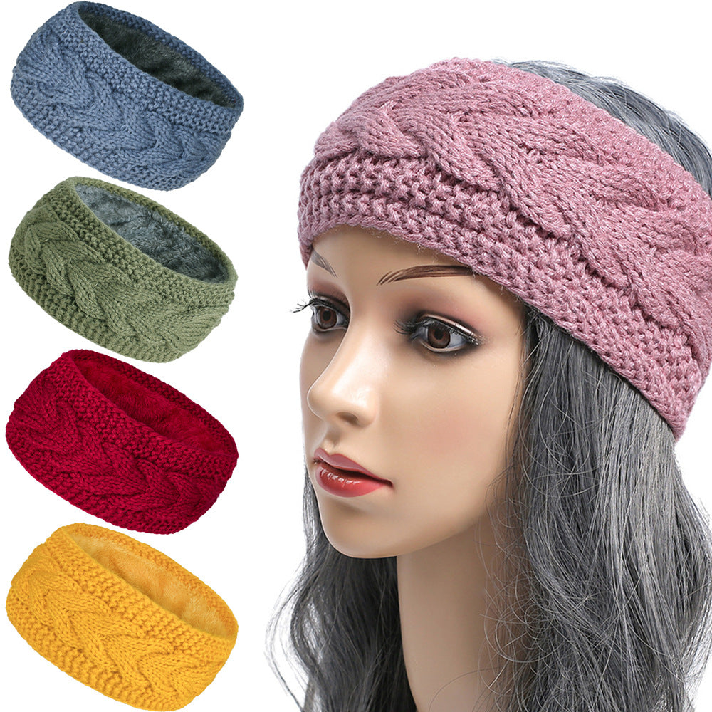 Extra Wide Plush Lined Cable Headband