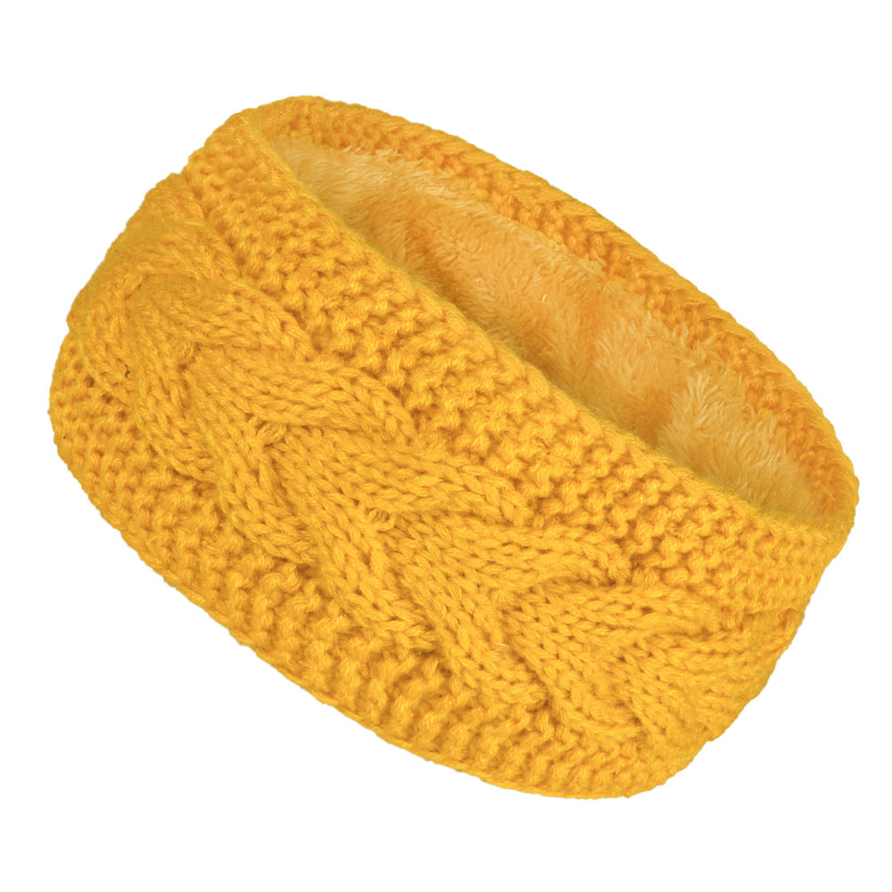 Extra Wide Plush Lined Cable Headband - mango