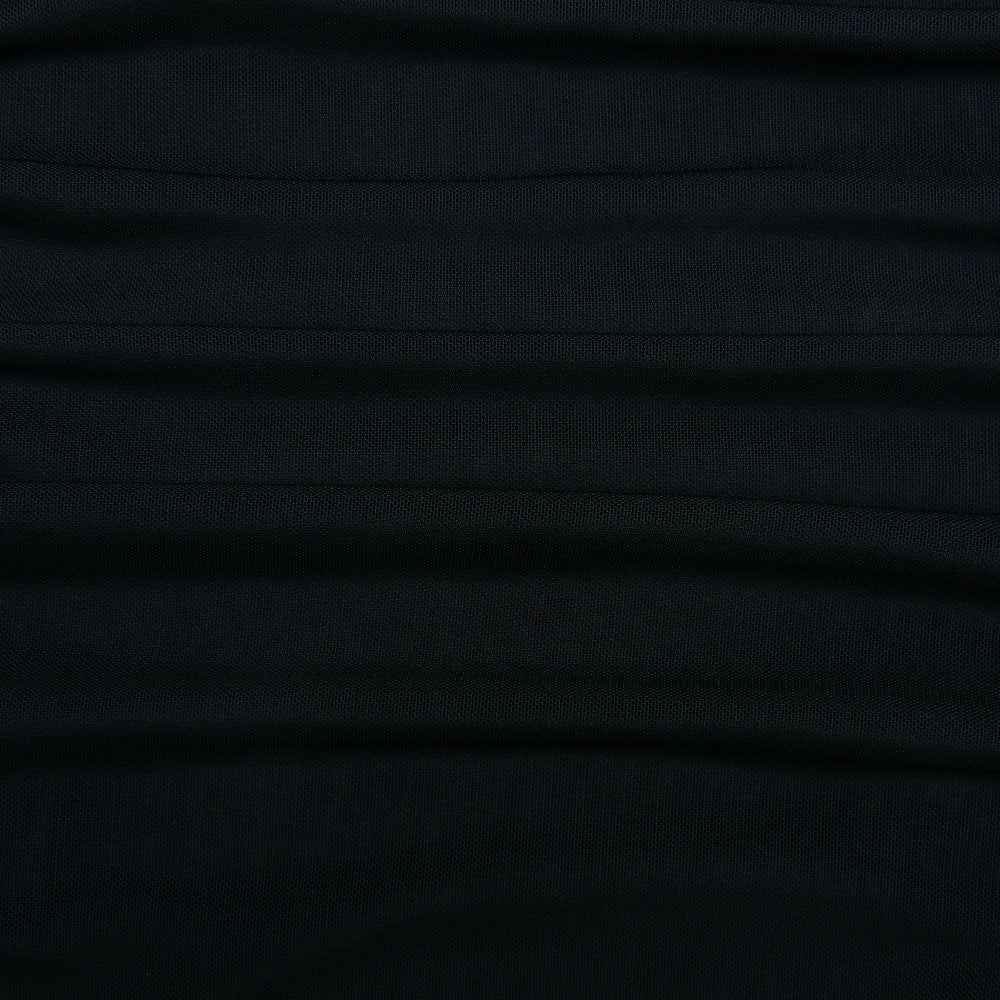 Off Shoulder Ruched Mesh Wrap Mini Dress - Black - 7