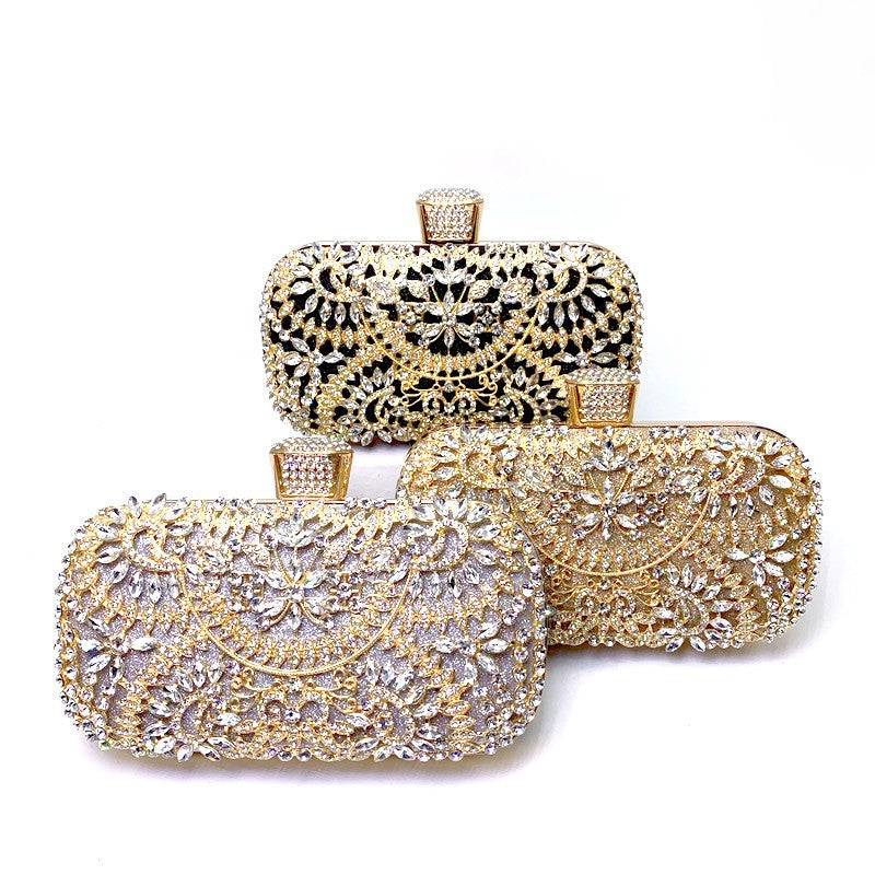 Crystal Embellished Box Clutch Evening Bag