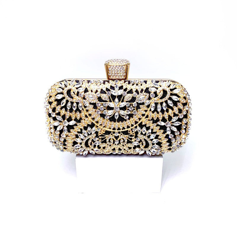 Crystal Embellished Box Clutch Evening Bag