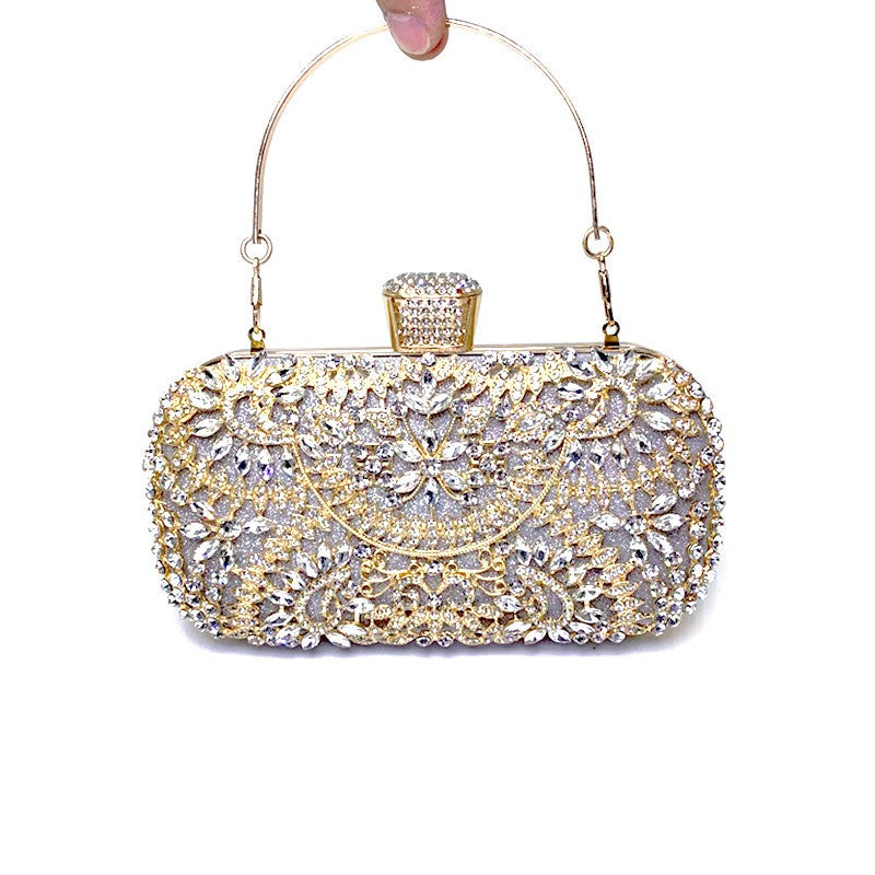 Crystal Embellished Box Clutch Evening Bag