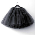 Puffy Tiered Tulle Party Skirt - 03-Black