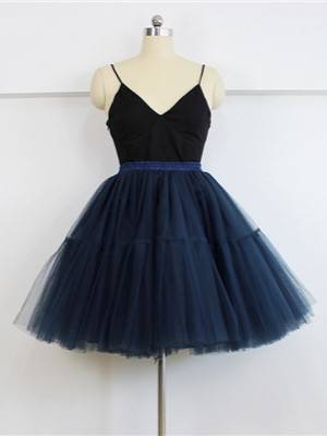 Puffy Tiered Tulle Party Skirt - 10-Navy