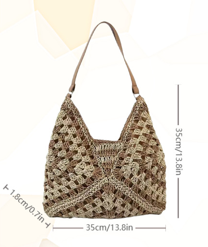 Crochet Granny Square Slouchy Tote Bag - view 2