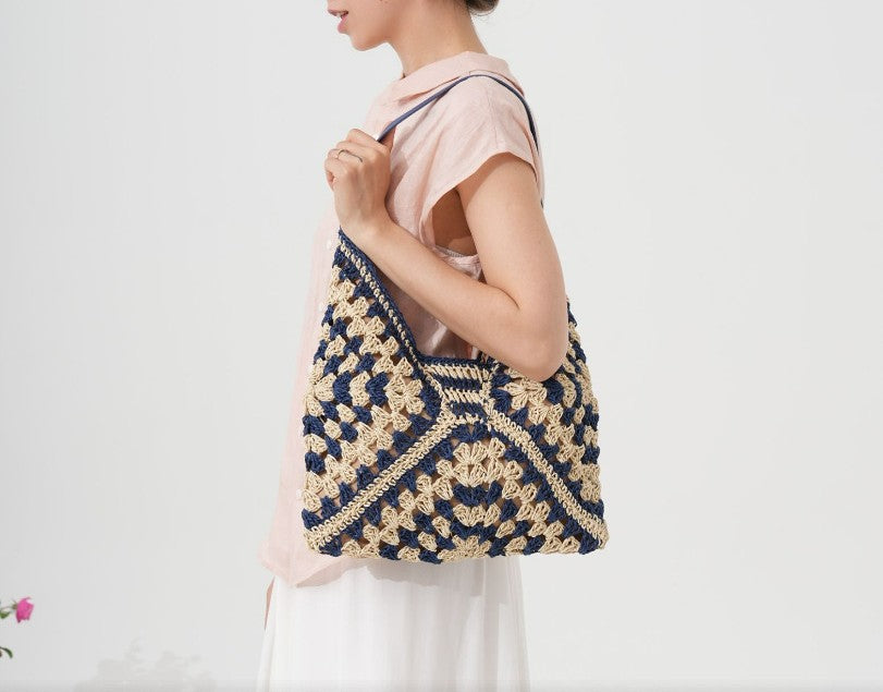 Crochet Granny Square Slouchy Tote Bag - view 5