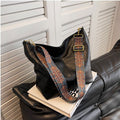 Slouchy Bucket Shoulder Bag with Guitar Strap