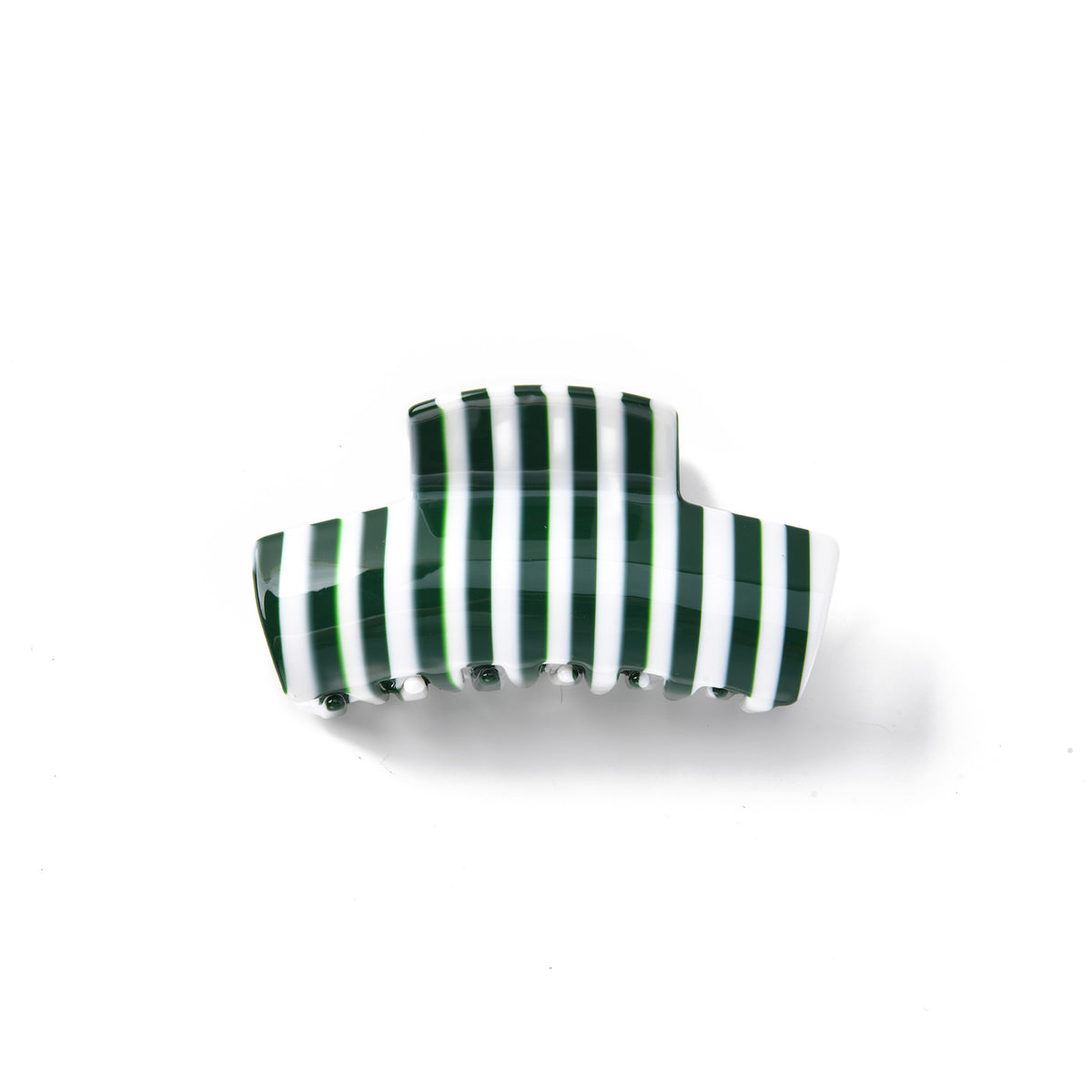Candy Stripe Hair Claw Clip - Green