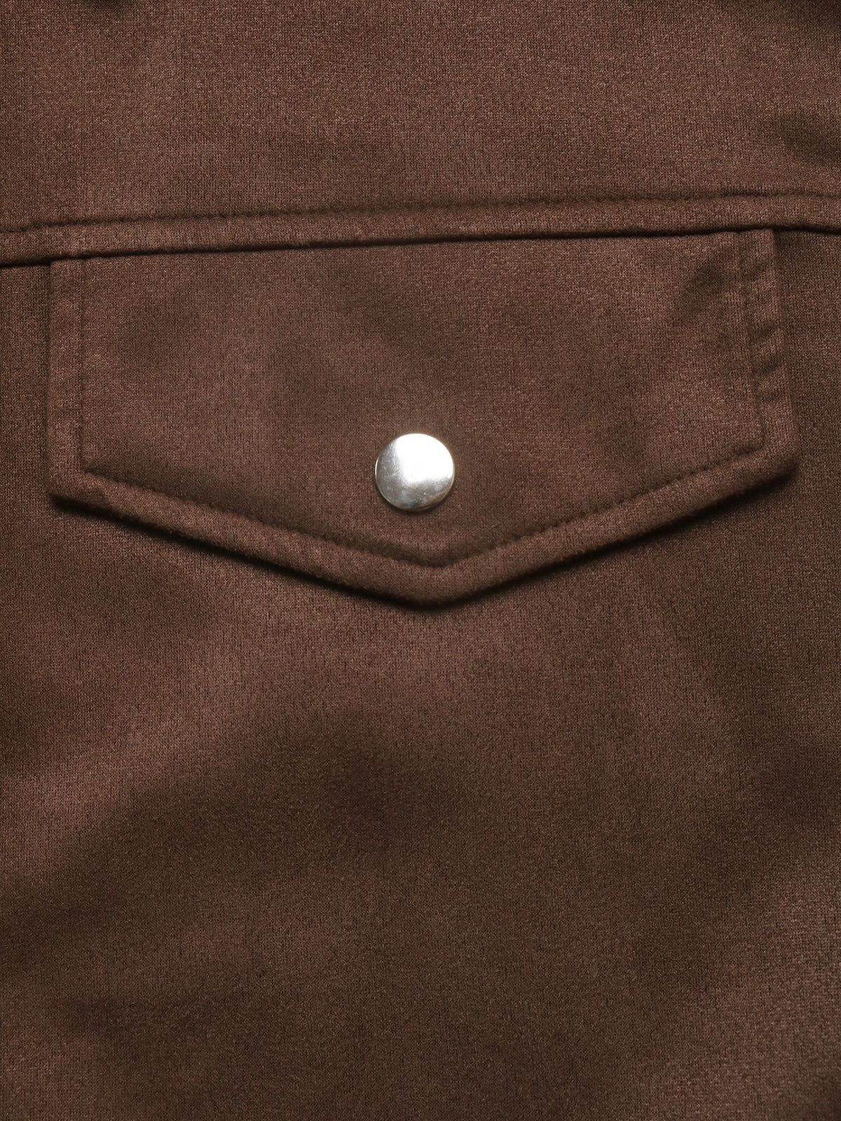 Corduroy Collar Oversized Trucker Coat - Brown - 1