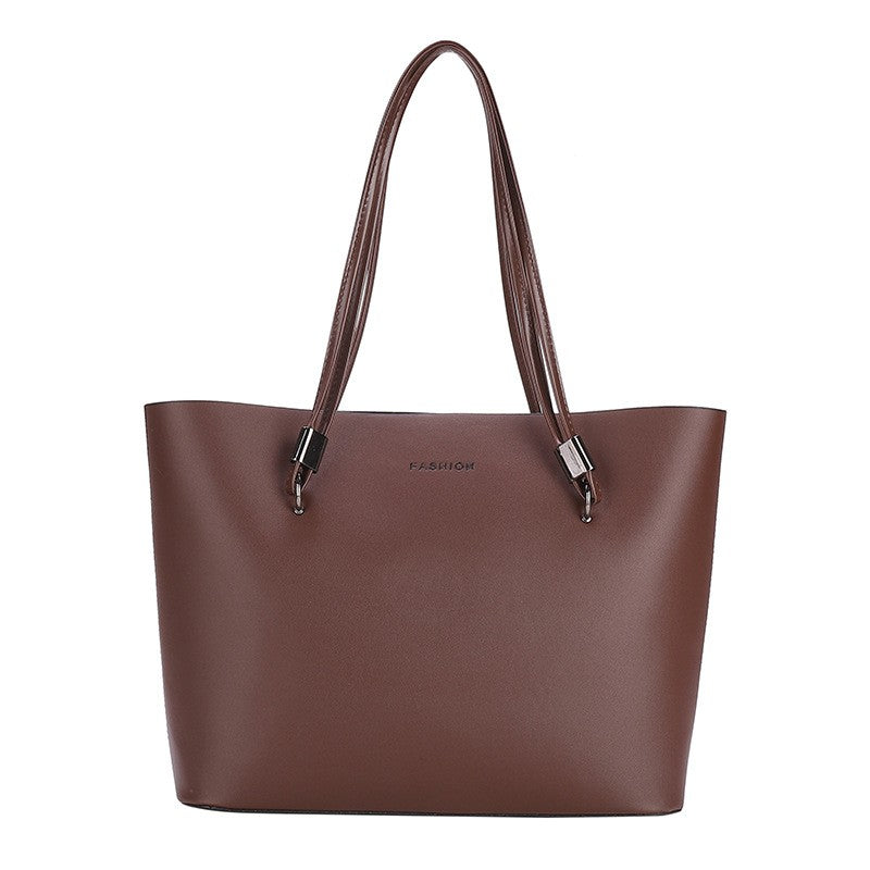 Large Faux Leather Shoulder Tote Bag