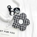 Puffy Flower Plush Bag Charm Keychain - Grid