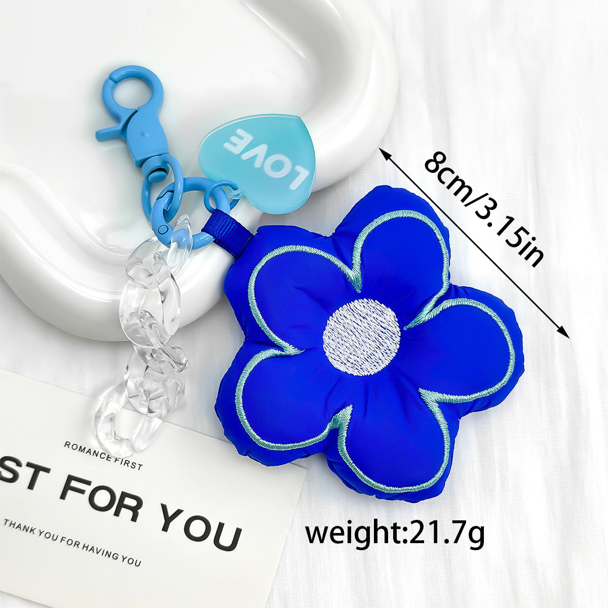 Puffy Flower Plush Bag Charm Keychain - view 2
