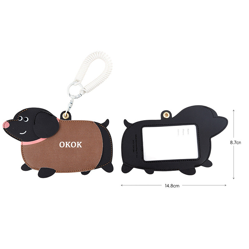 Dachshund Puppy Photo Card Keychain Charm - NO-2