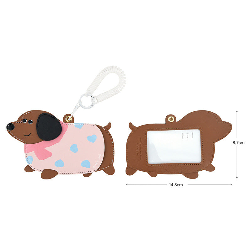 Dachshund Puppy Photo Card Keychain Charm - NO-7