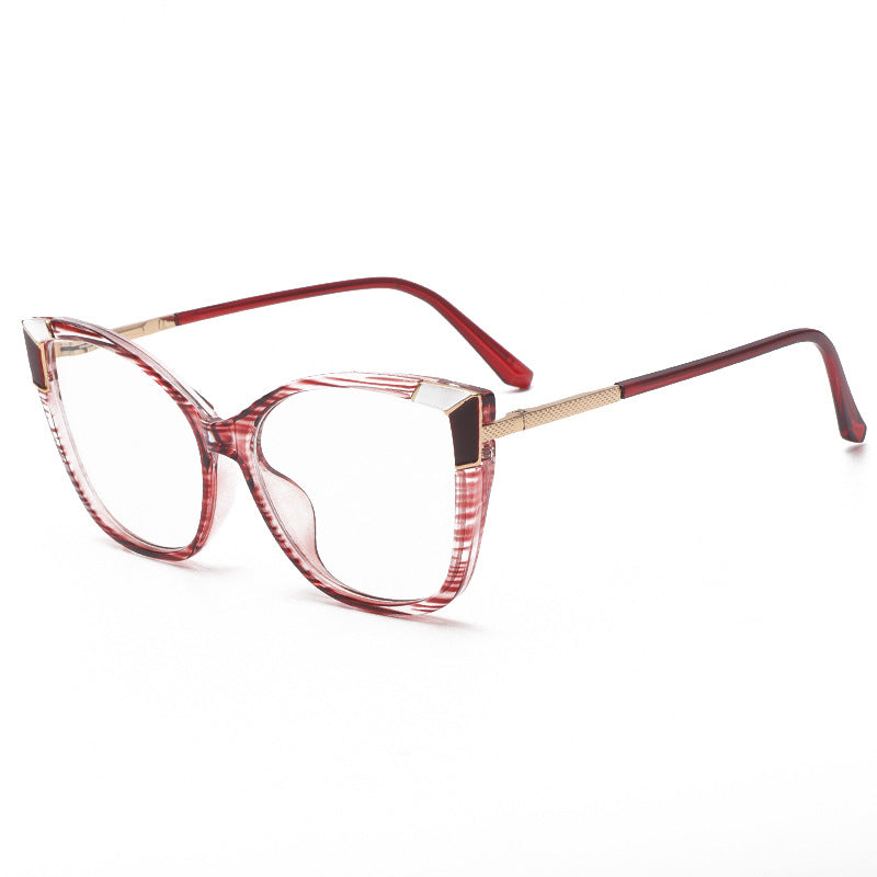Retro Cat Eye Clear Lens Eyeglass Frames - Redwood