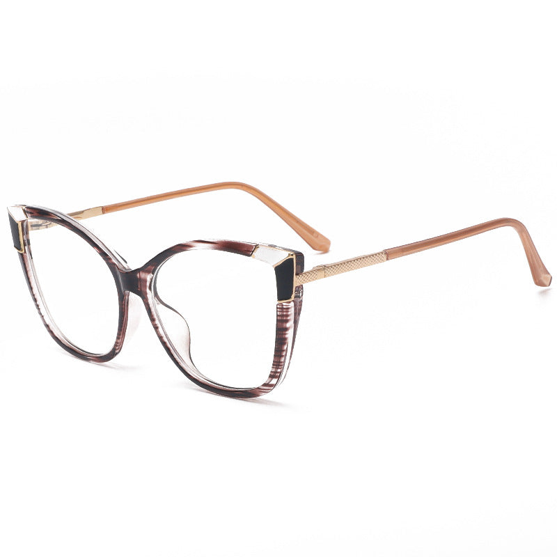 Retro Cat Eye Clear Lens Eyeglass Frames - Teawood