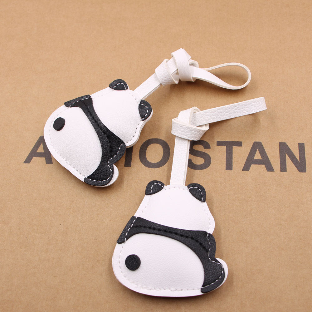 Little Panda Leather Bag Charm Strap