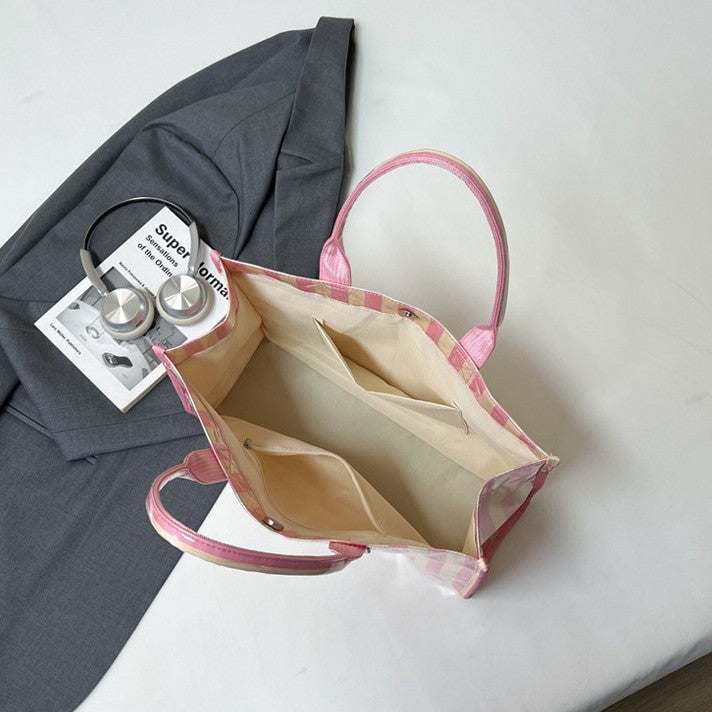 Candy Stripe Vinyl Beach Tote Bag