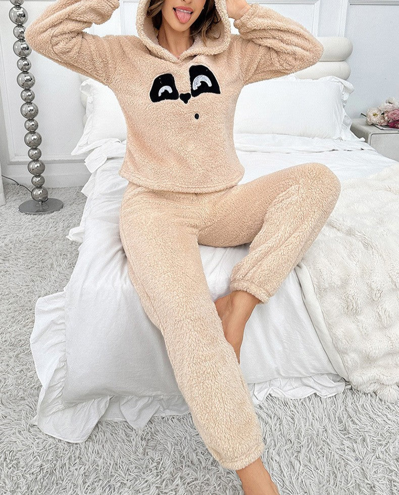 Panda Ear Hoodie And Joggers Sleep Set