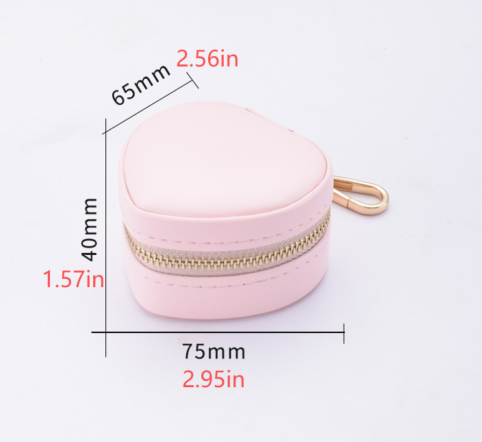 Tiny Heart Travel Jewelry Case With Clip - view 1