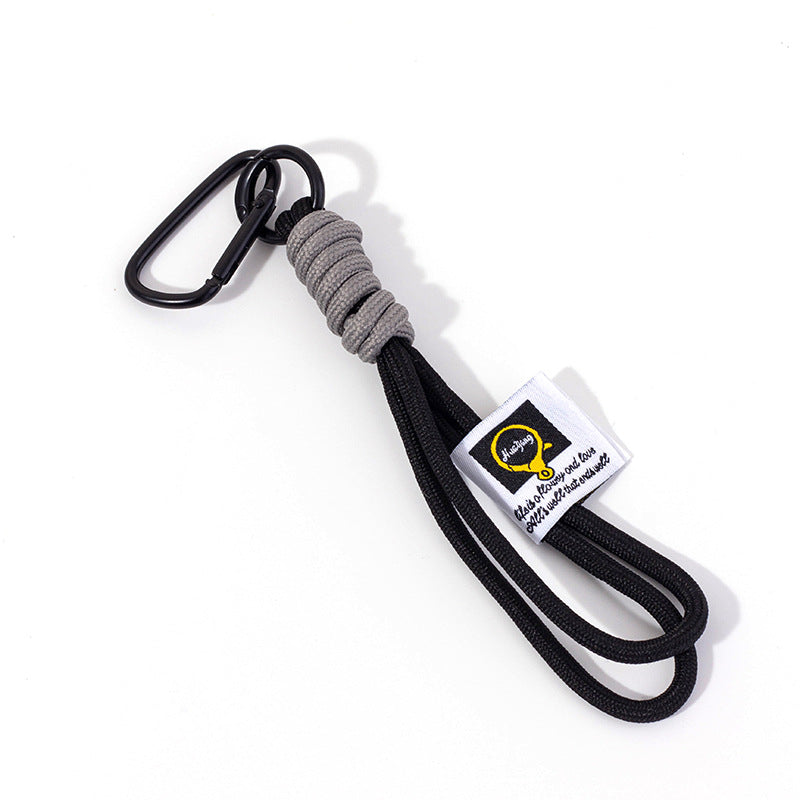 Short Rope Wristlet Keyring Strap - Black
