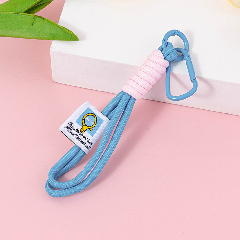 Short Rope Wristlet Keyring Strap - Blue