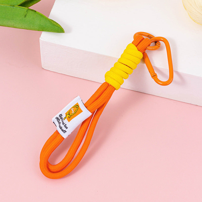 Short Rope Wristlet Keyring Strap - Orange