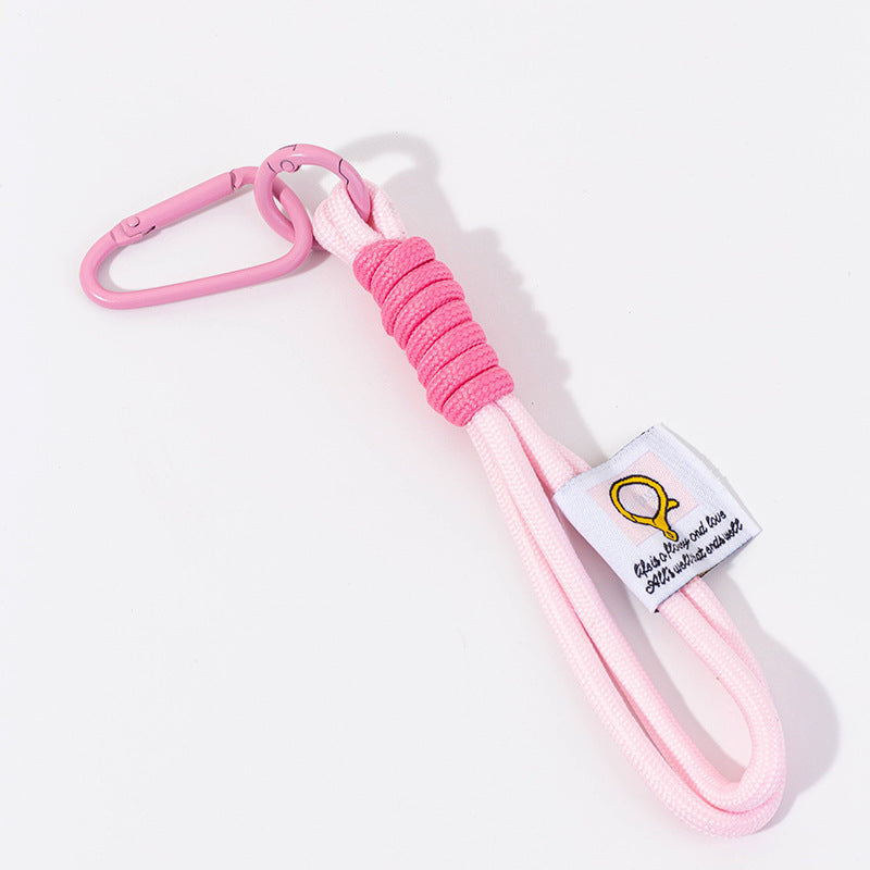 Short Rope Wristlet Keyring Strap - Pink