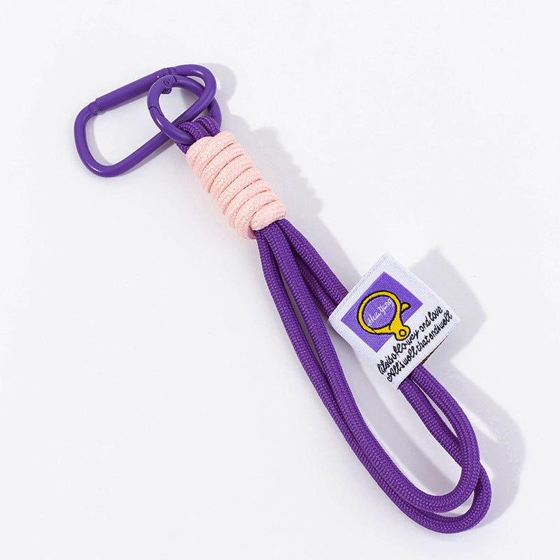 Short Rope Wristlet Keyring Strap - Purple