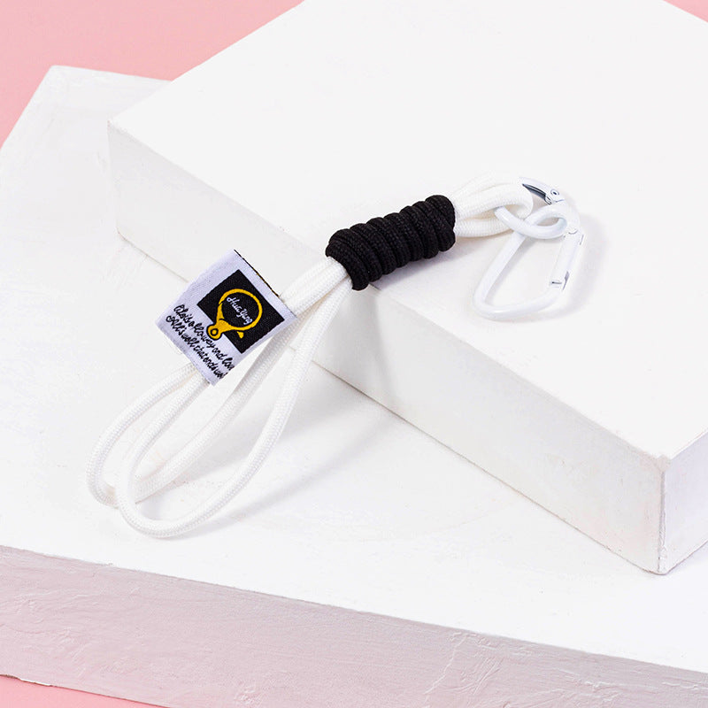 Short Rope Wristlet Keyring Strap - White