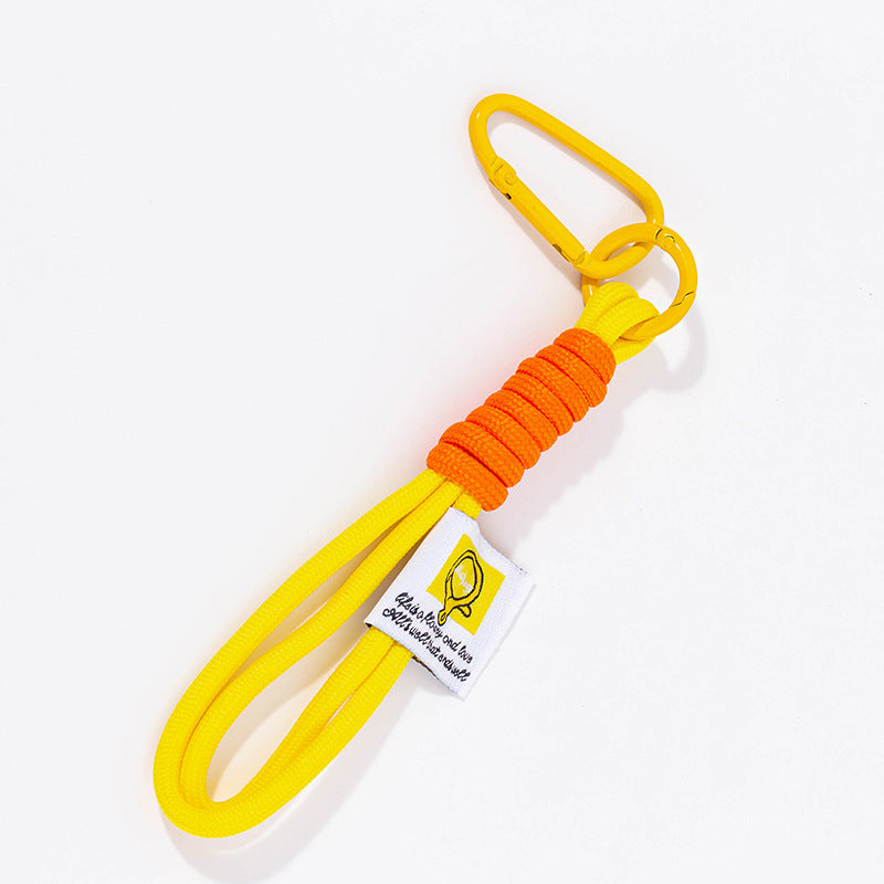 Short Rope Wristlet Keyring Strap - Yellow