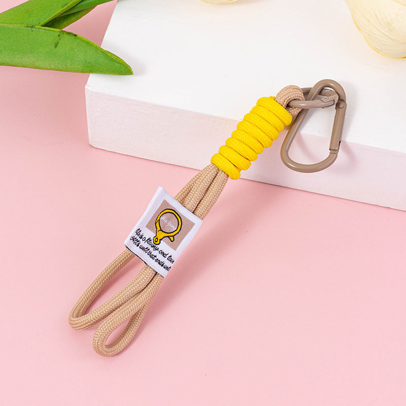 Short Rope Wristlet Keyring Strap - khaki