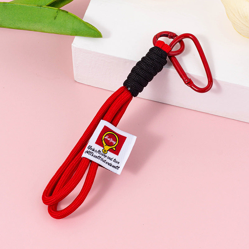 Short Rope Wristlet Keyring Strap - red