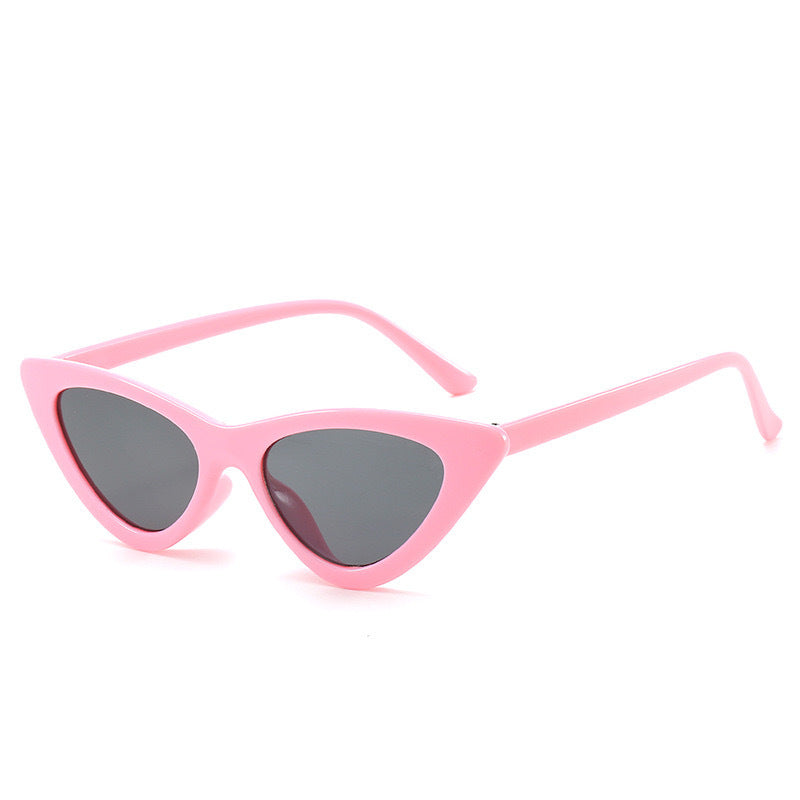 Slim Cat Eye Sunglasses With Tinted Lenses - Pink