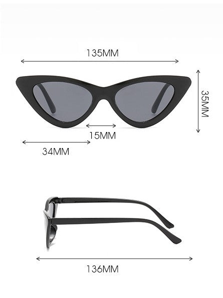 Slim Cat Eye Sunglasses With Tinted Lenses