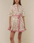 Ditsy Floral Puff Sleeve Ruffle Mini Dress - Decor