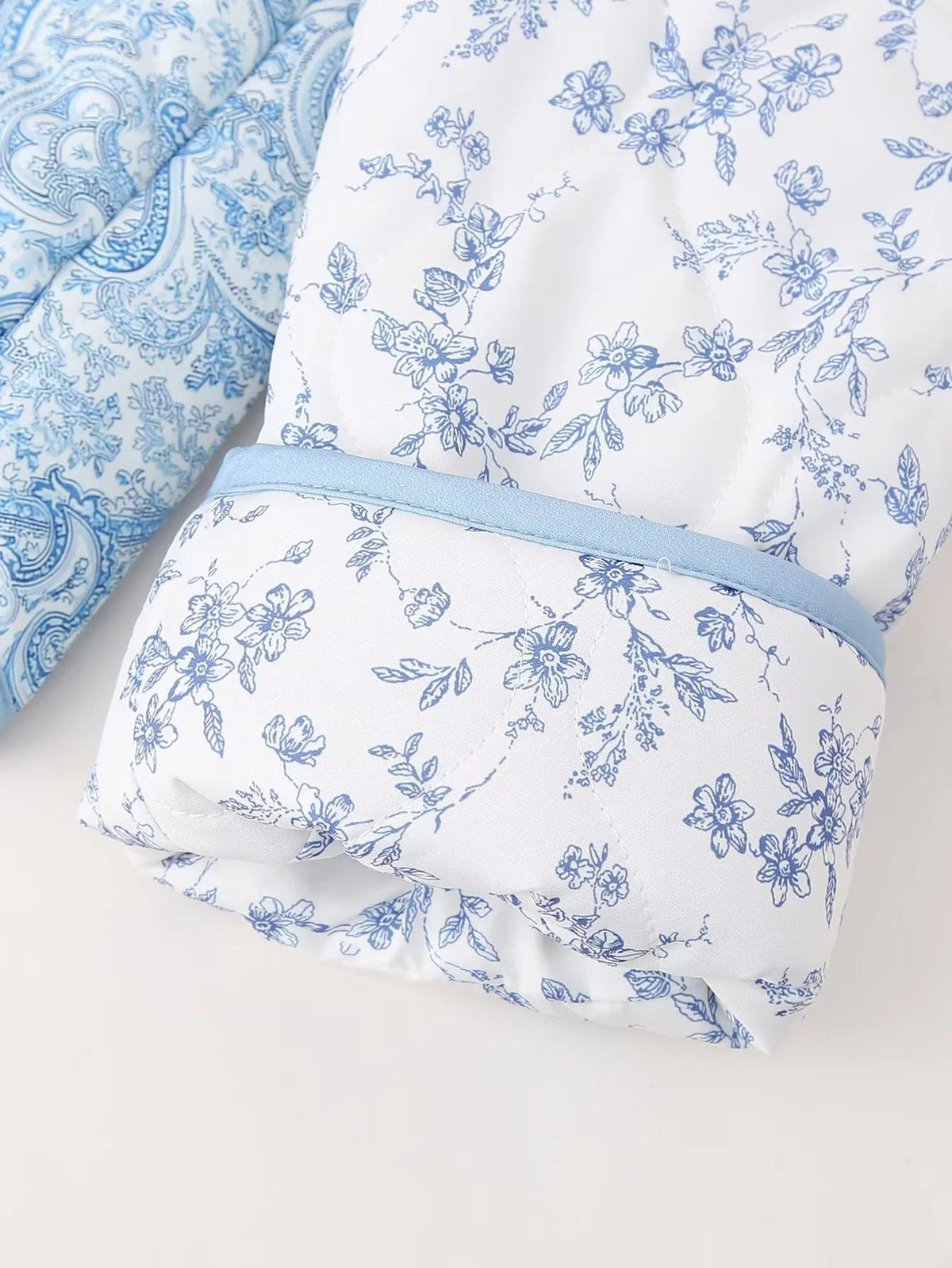 Reversible Quilted Paisley Floral Jacket - Blue - 11