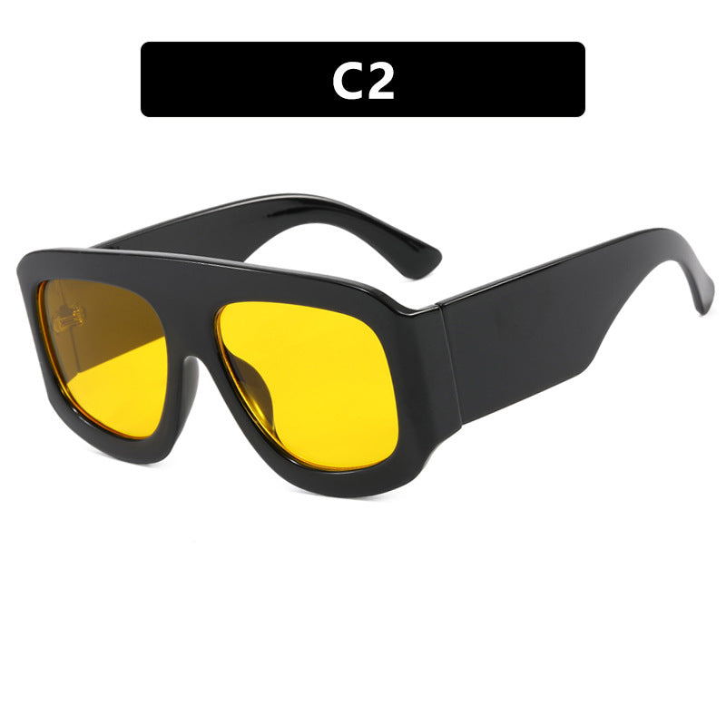 Chunky Flat Top Shield Sunglasses - NO02