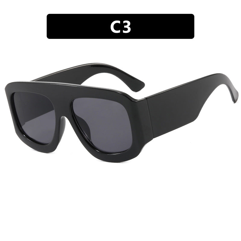 Chunky Flat Top Shield Sunglasses - NO03