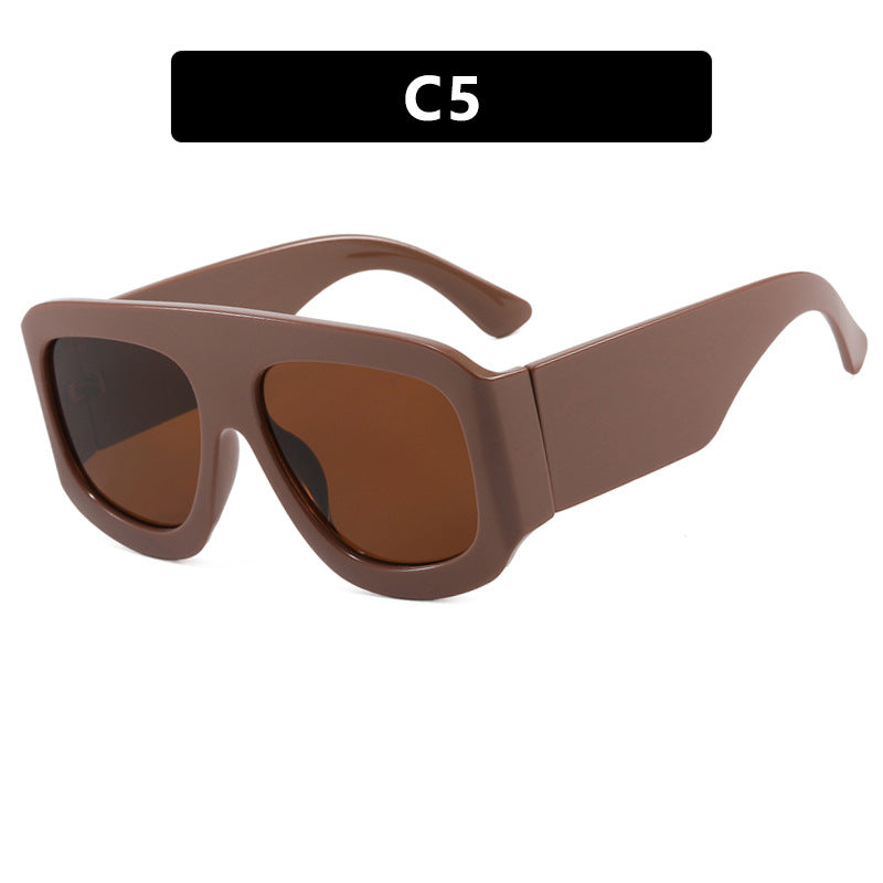 Chunky Flat Top Shield Sunglasses - NO05