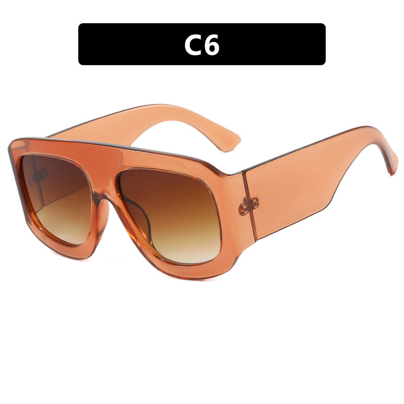 Chunky Flat Top Shield Sunglasses - NO06
