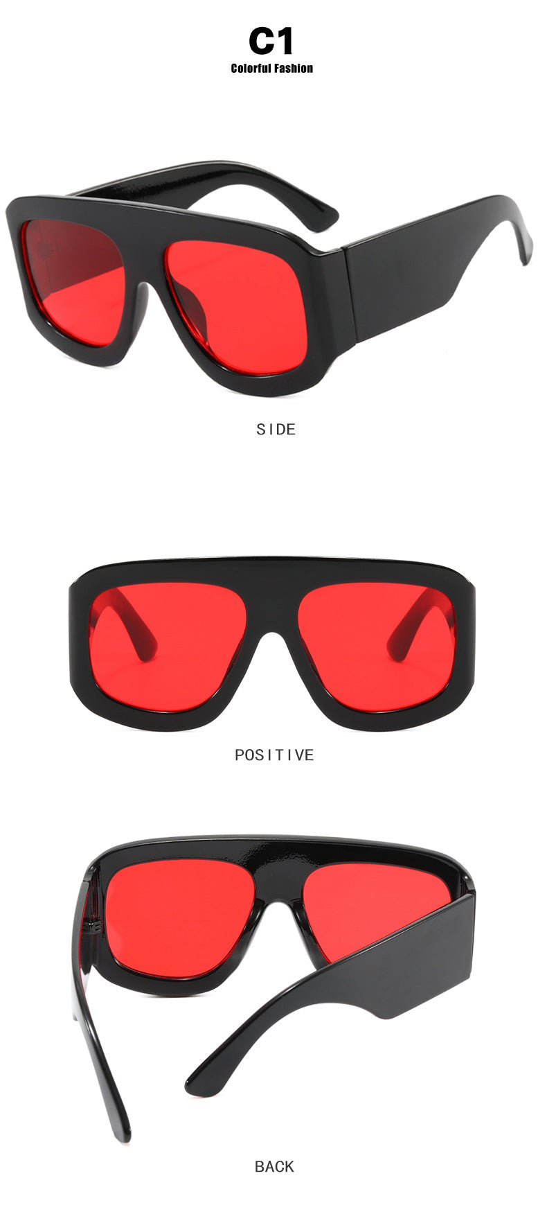 Chunky Flat Top Shield Sunglasses - view 1