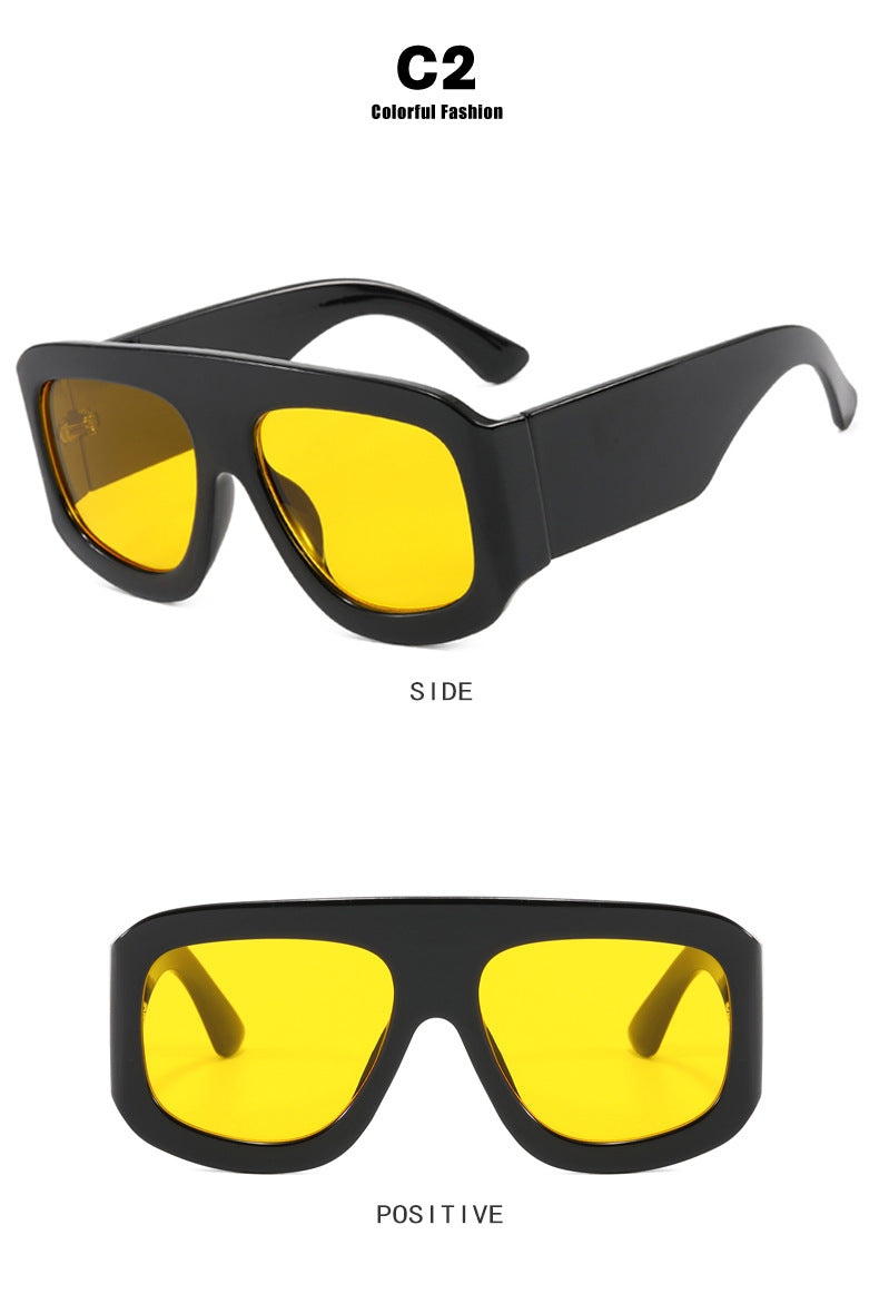 Chunky Flat Top Shield Sunglasses - view 2