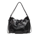 Slouchy Bow Hobo Bag Convertible to Backpack - Black