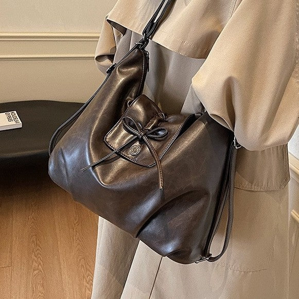 Slouchy Bow Hobo Bag Convertible to Backpack