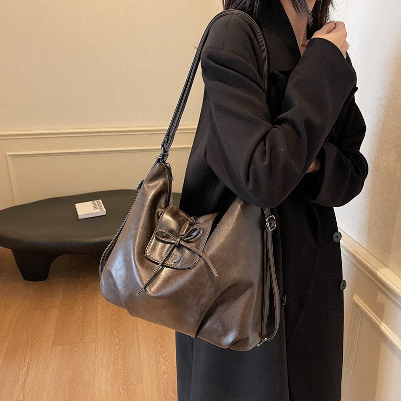 Slouchy Bow Hobo Bag Convertible to Backpack
