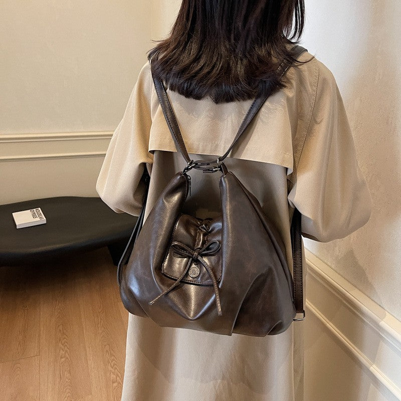 Slouchy Bow Hobo Bag Convertible to Backpack
